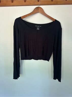Indigo Luna Black Ribbed Crop Top